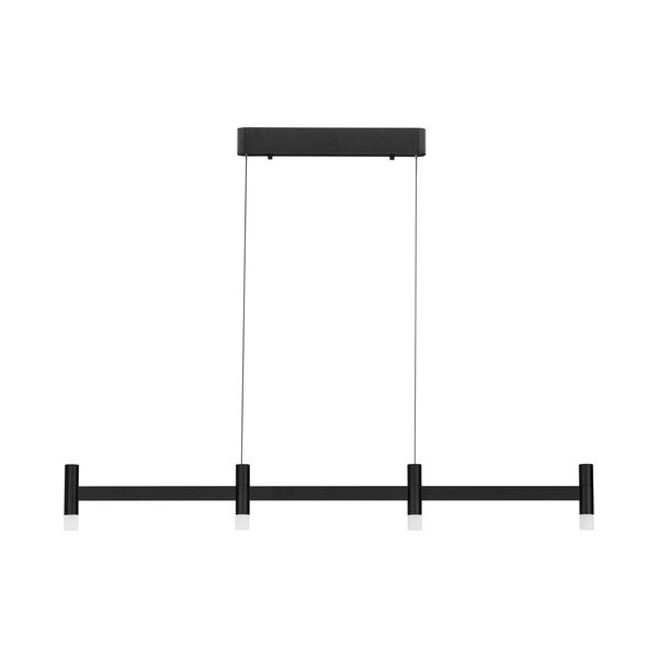 Lampadario LED nero opaco in alluminio con paralume in vetro acrilico con intensità regolabile Poetic – Nova Luce