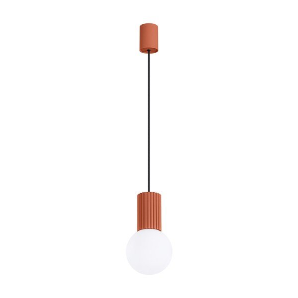 Lampadario arancione con paralume in vetro ø 12 cm Orbital – Sollux