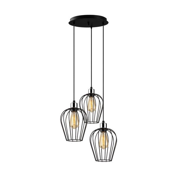 Lampada a sospensione nera per 3 lampadine Tel - Opviq lights-image-2