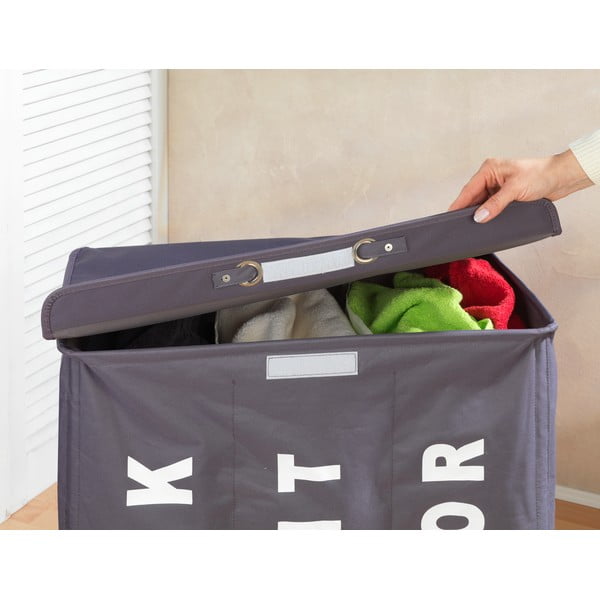 Cesto triplo grigio per biancheria , 117,6 l Trivo - Wenko-image-2