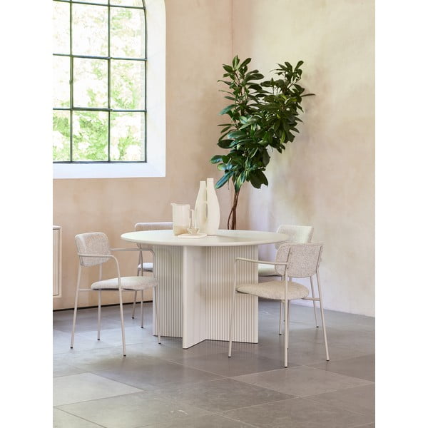 Tavolo da pranzo rotondo grigio chiaro ø 110 cm Palma - Unique Furniture-image-2