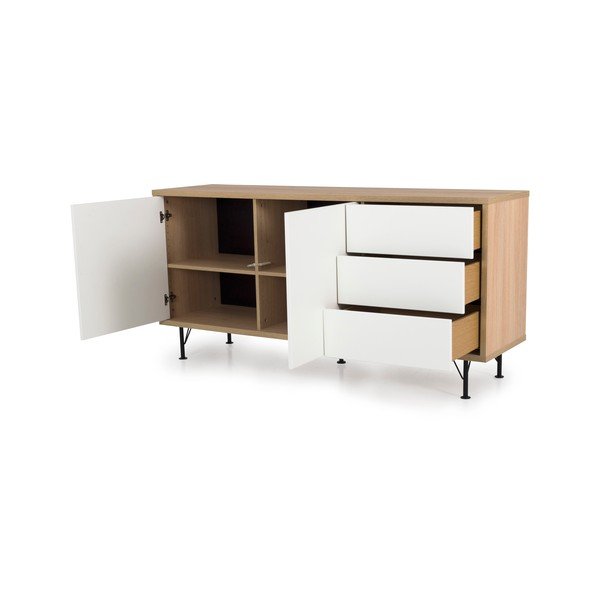 Cassettiera bianca, lunghezza 164 cm Flow - Tenzo-image-4