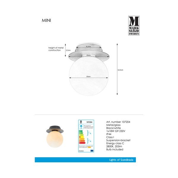Apparecchio da soffitto nero Mini - Markslöjd-image-1