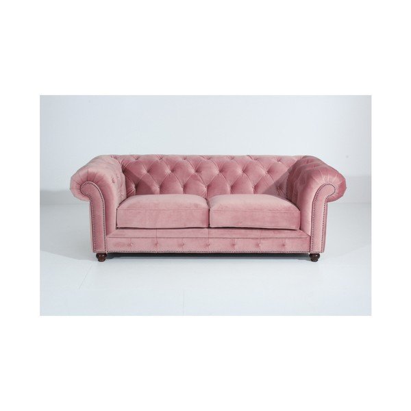Divano rosa Orleans Velvet, 216 cm - Max Winzer