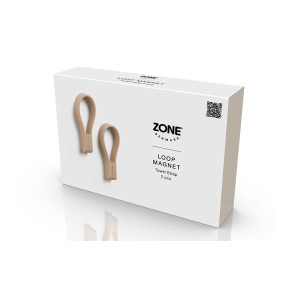 Set di ganci per asciugamani senza foratura beige 2 pz Loop – Zone-image-3