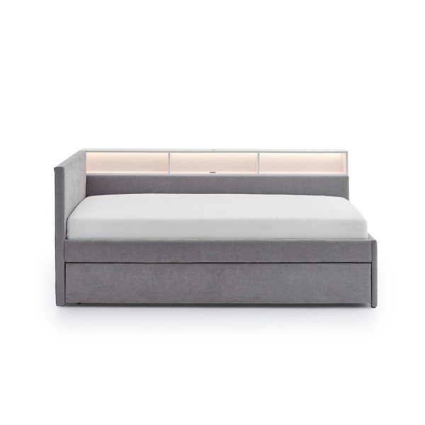 Letto da bambini con sponde grigio con contenitore rete non inclusa 90x200 cm Uno – Meise Möbel