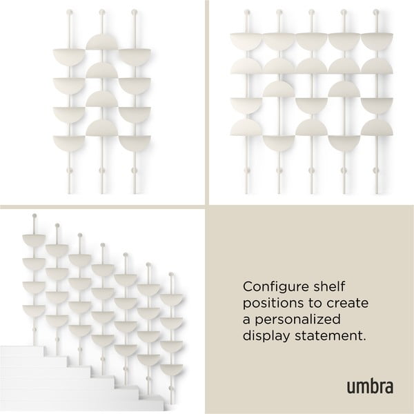 Sistema di scaffalatura componibile bianco opaco in metallo 27x203,5x35 cm Solis – Umbra-image-3