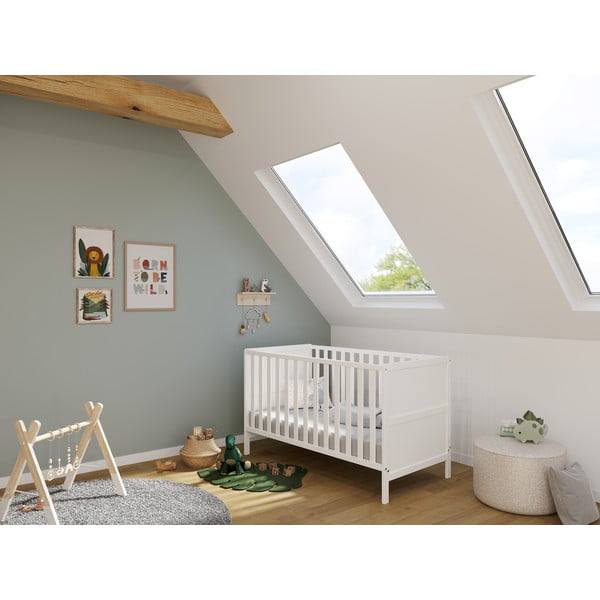 Lettino bianco in faggio massiccio 70x140 cm Alkmaar – Germania-image-1