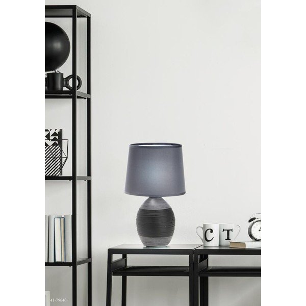 Lampada da tavolo grigio scuro con paralume in tessuto (altezza 35 cm) Ambon - Candellux Lighting-image-1