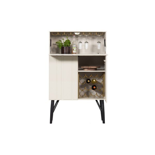 Portabottiglie in legno di pino color crema per 16 bottiglie, 90x146 cm Miller - WOOOD-image-2