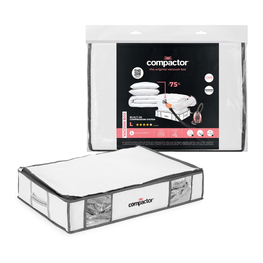 Organizer per vestiti sottovuoto/rinforzato in tessuto 65x50x15,5 cm Life – Compactor | Contenitori sottoletto