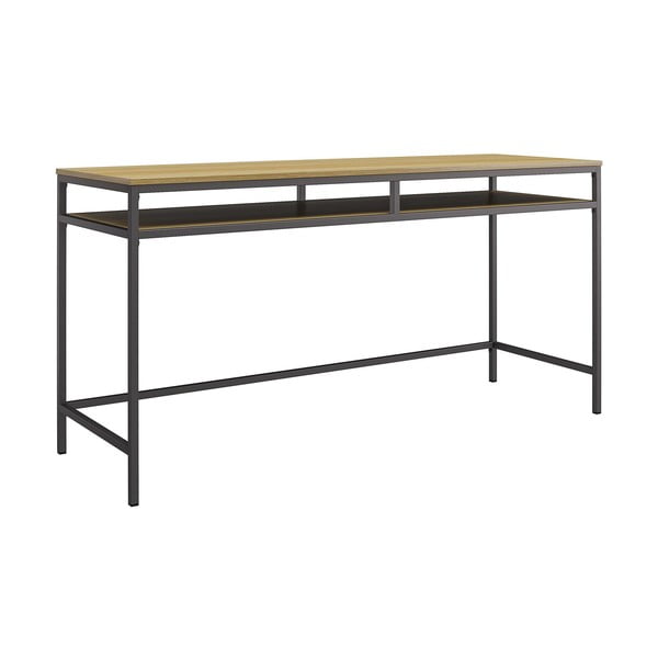 Scrivania con piano effetto rovere 51x153 cm Bradford - Støraa-image-3