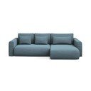 Divano angolare azzurro allungabile/con contenitore (con penisola a destra/con chaise lounge) Kapua – Makamii