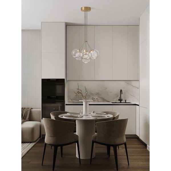 Lampadario LED color ottone in vetro con intensità regolabile ø 42 cm Blazik – Nova Luce-image-4