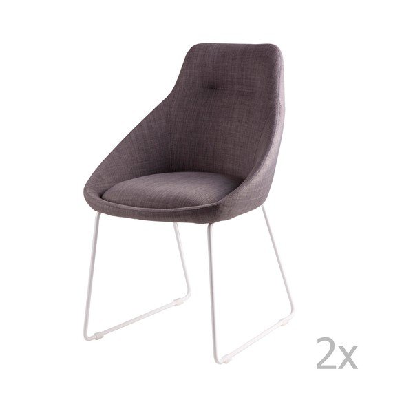 Set di 2 sedie da pranzo grigio chiaro Alba - sømcasa-image-1