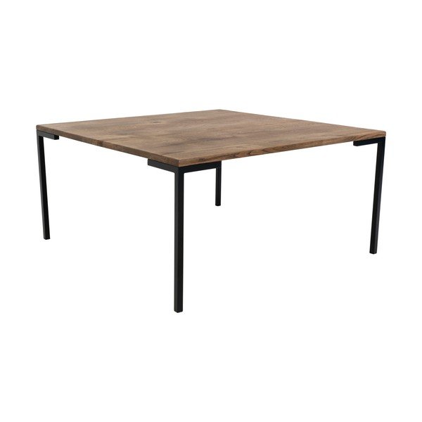 Tavolino nero con piano in rovere scuro , 90 x 90 cm Lugano - House Nordic-image-1