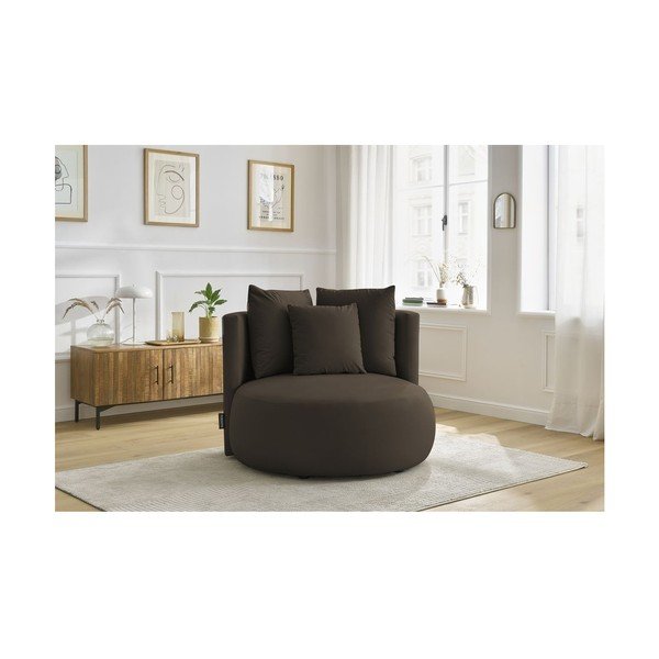 Poltrona marrone con rivestimento in velluto Cesar – Bobochic Paris-image-1