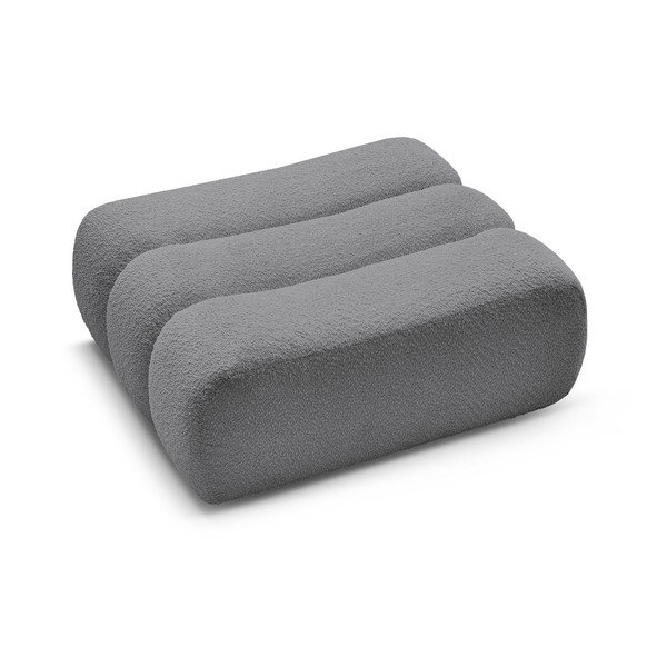 Poggiapiedi grigio con rivestimento in bouclé Azra – Bobochic Paris-image-4