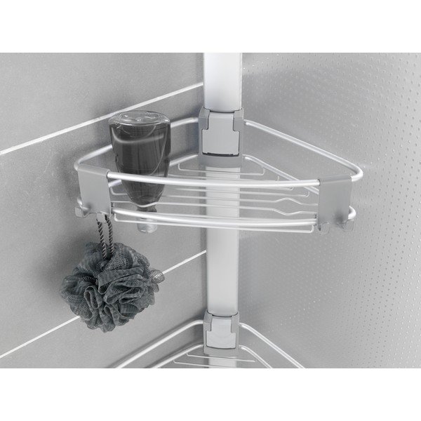 Mensola da bagno telescopica color argento opaco in alluminio Purio – Wenko-image-2