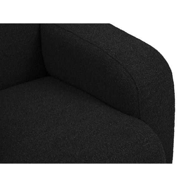Divano in tessuto bouclé nero 170 cm Molino - Micadoni Home-image-4