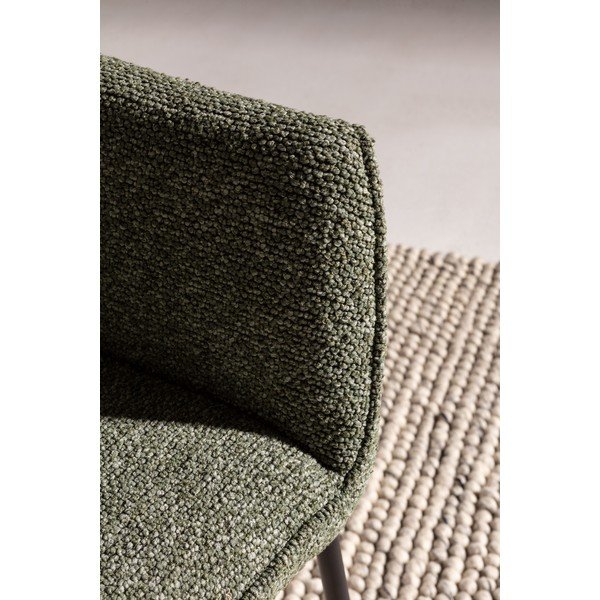 Sedia da pranzo verde imbottito con braccioli Suma – MOME-image-4