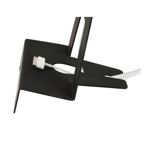 Stolní lampa se stojanem na tablet, černá-image-2