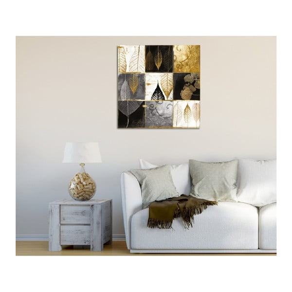 Pittura su tela Foglie d'oro, 45 x 45 cm - Wallity-image-2