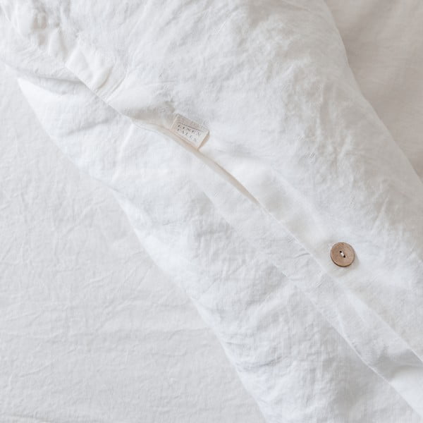 Set bianco per letto matrimoniale (copripiumino e federe) 200x220 cm - Linen Tales-image-3