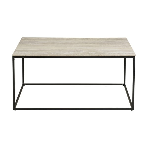 Tavolino da salotto nero/beige con effetto pietra 60x90 cm Vita – House Nordic-image-2