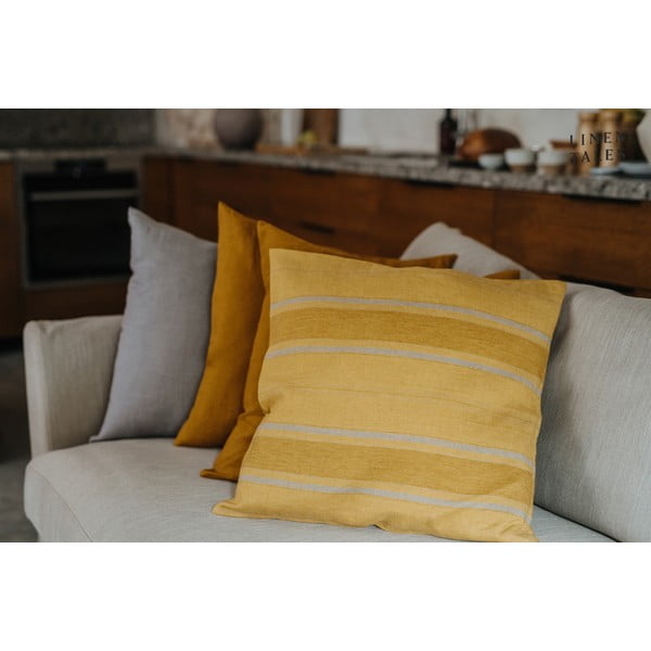Federa di lino 40x40 cm Amber Bronze Stripes - Linen Tales-image-4