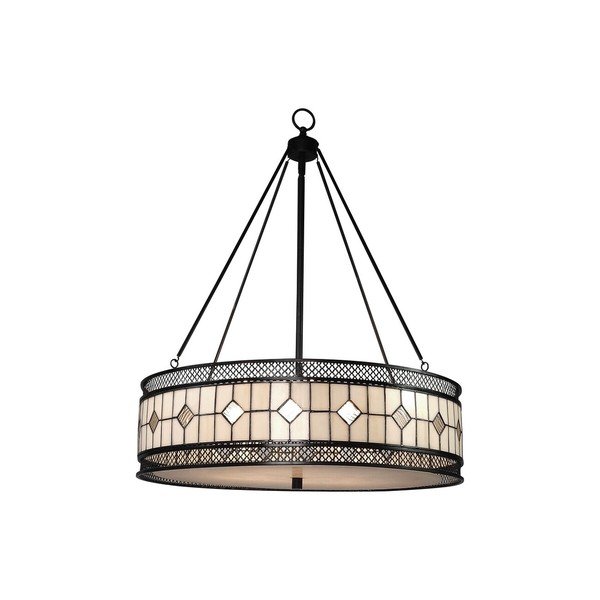 Lampadario in metallo con paralume in vetro ø 60 cm Waldorf – Premier Housewares-image-2