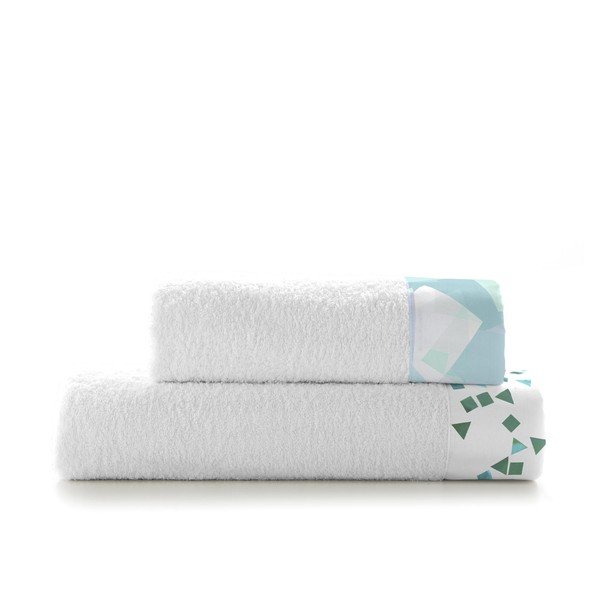 Set di 2 asciugamani in cotone Rain - Blanc-image-1
