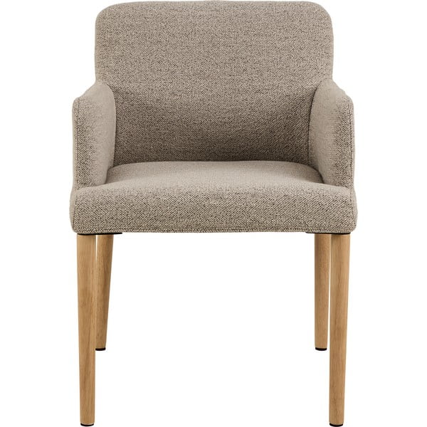 Sedia da pranzo beige in imbottito con braccioli Zoe – Actona-image-3