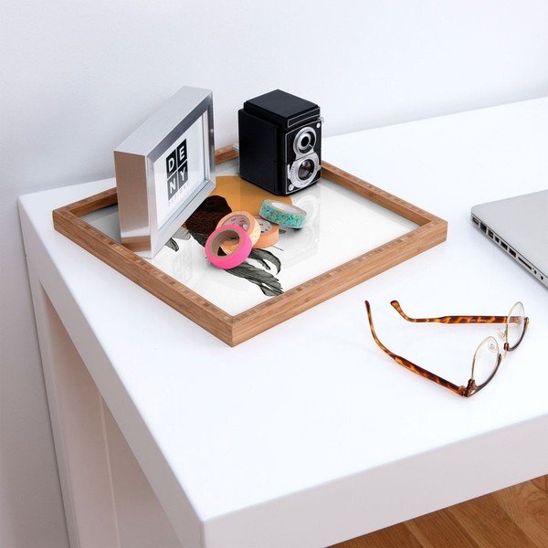 Vassoio decorativo in legno Golden Fish, 40 x 40 cm - Unknown-image-1