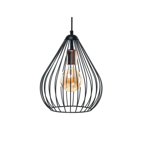 Lampadario nero con paralume in metallo ø 24 cm Fasah – Opviq lights-image-2