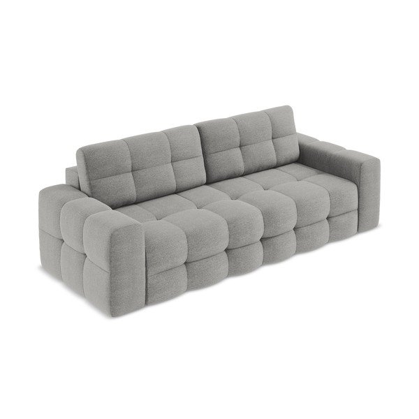 Divano grigio allungabile con rivestimento in bouclé 255 cm Milu – Makamii-image-2