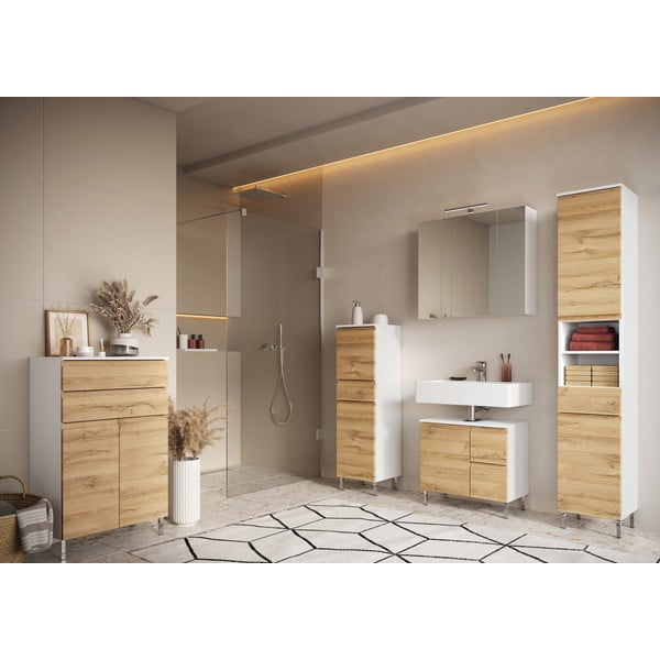 Mobile bagno bianco con specchio 76x71 cm - Germania-image-1
