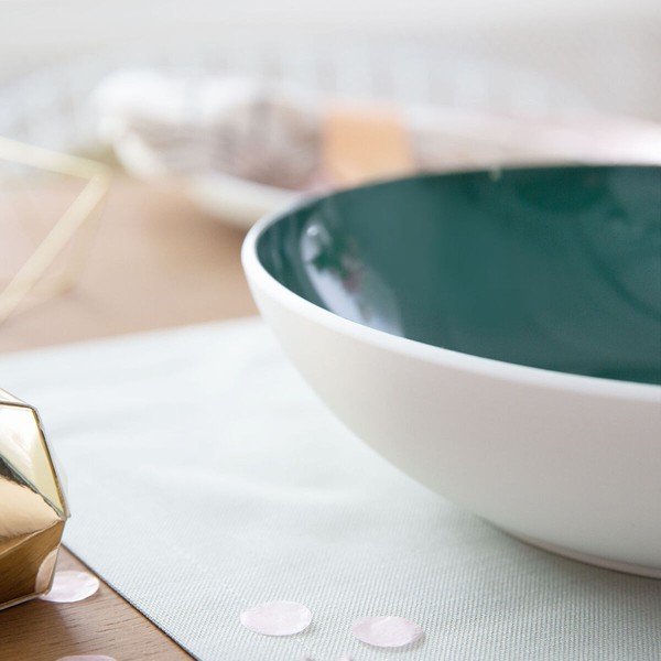 Piatto da portata in porcellana bianca e verde Villeroy & Boch Uni, ⌀ 26 cm it's my match - Villeroy&Boch-image-3