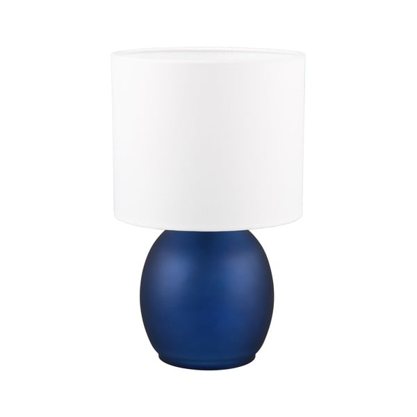 Lampada da tavolo bianca e blu con paralume in tessuto (altezza 29 cm) Vela - Trio-image-1