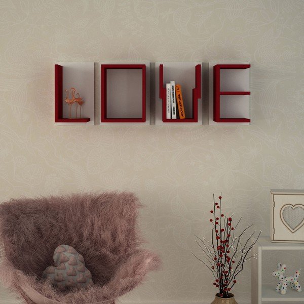Set di 4 mensole da parete Love Claret - Homitis-image-1