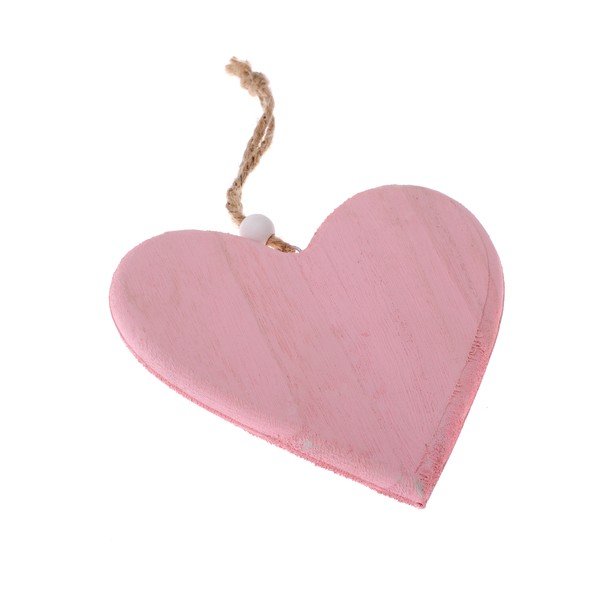 Růžová dřevěná závěsná dekorace Dakls So Cute Heart