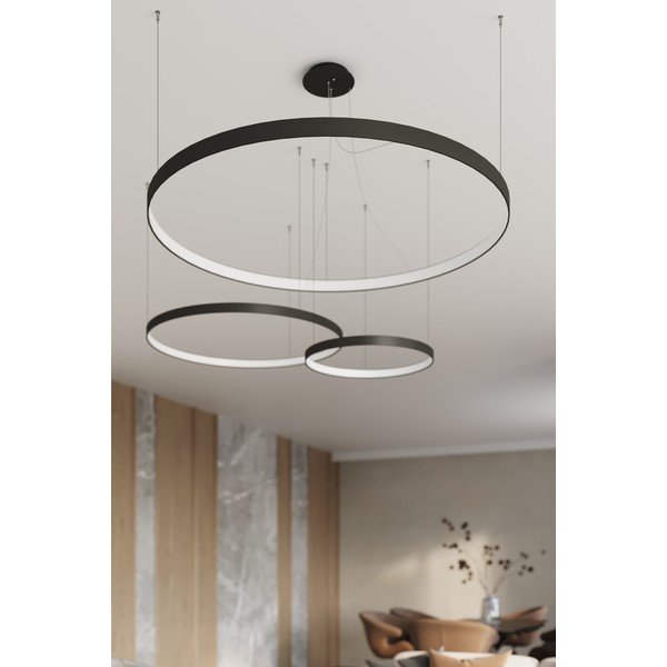 Lampadario LED nero in alluminio ø 78 cm RIO – Thoro-image-2