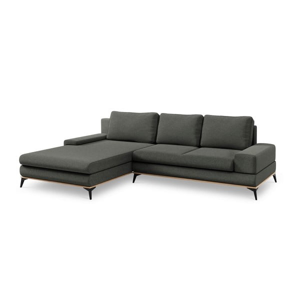 Divano letto angolare grigio scuro, angolo sinistro Planet - Windsor & Co Sofas-image-2