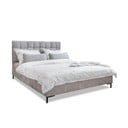 Letto matrimoniale imbottito grigio chiaro con rete inclusa 160x200 cm Eve – Miuform