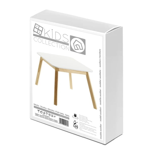 Tavolo per bambini con piano bianco 55x55 cm - Casa Selección-image-4