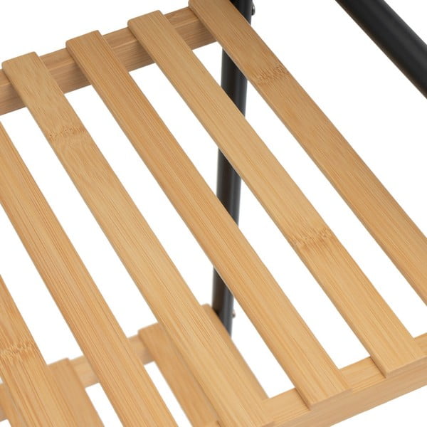 Scaffale nero e color legno naturale in bambù 30x75 cm - Casa Selección-image-2