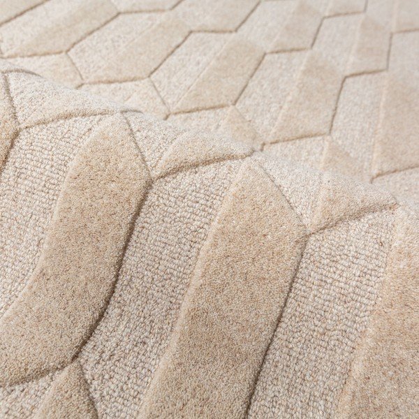 Passatoia burgundy/di colore naturale in lana tessuta a mano 60x230 cm Apex Border Wool – Flair Rugs-image-2