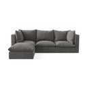 Divano angolare grigio scuro (con penisola a sinistra/con chaise lounge) Manao – Makamii