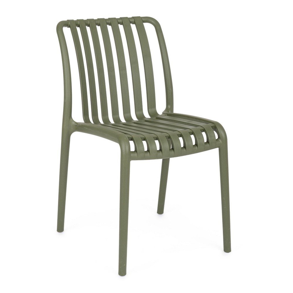 Sedia da esterno verde in plastica Billie – Bizzotto | Sedie da giardino