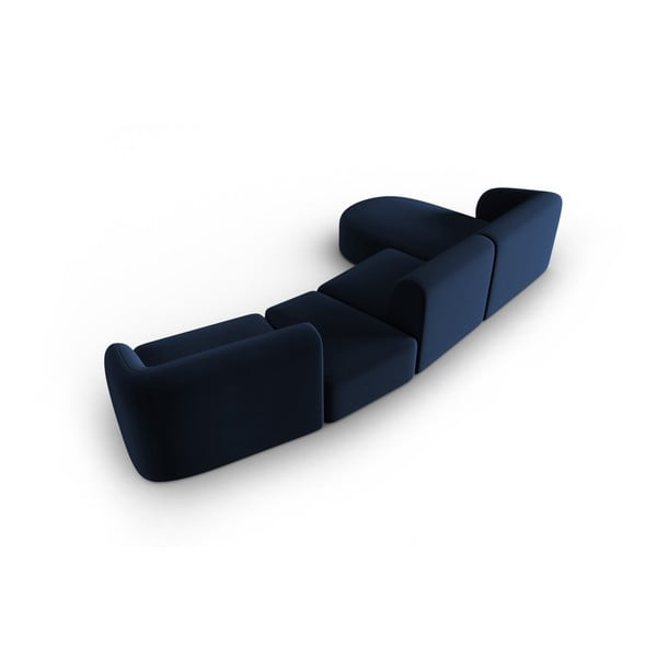 Divano angolare blu (con penisola a sinistra/con chaise lounge) con rivestimento in velluto Paolo – Milo Casa-image-3